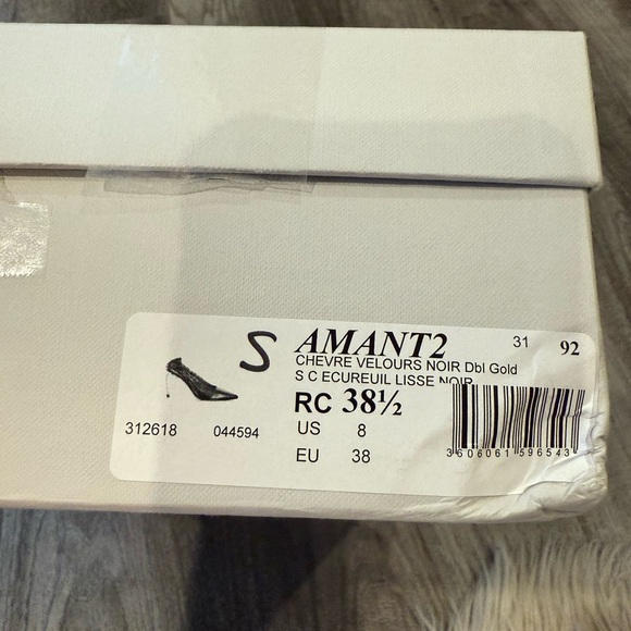 NIB Robert Clergerie Paris Black Suede Heels 8/38 - Picture 8 of 8